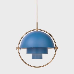 GUBI Multi-Lite plafondlamp messing-blauw GUBI Multi-Lite plafondlamp messing-blauw