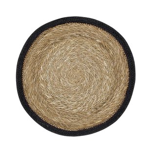 Dixie Emil placemat rond naturel-zwart