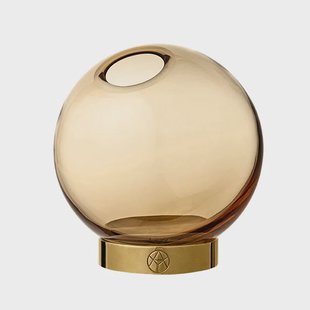 AYTM Globe vaas klein amber-goud