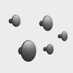 Muuto Dots wandhaak metaal 5-pack zwart