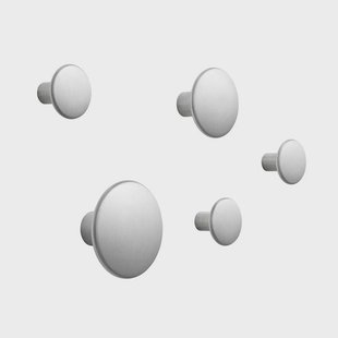 Muuto Dots wandhaak metaal 5-pack aluminium