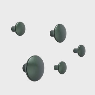 Muuto Dots wandhaak metaal 5-pack Dark green