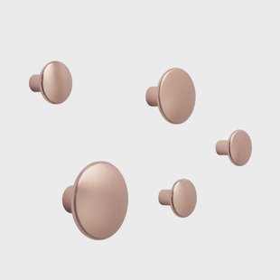 Muuto Dots wandhaak metaal 5-pack Rose Muuto Dots wandhaak metaal 5-pack Rose