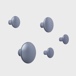 Muuto Dots wandhaak metaal 5-pack Pale blue
