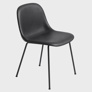 Muuto Fiber stoel Refine leather black-Black