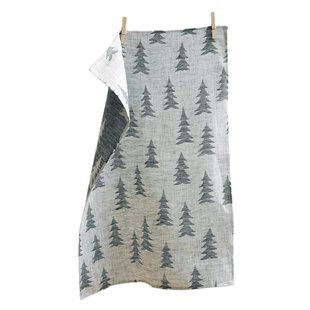 Fine Little Day Gran theedoek linen donkergroen-wit