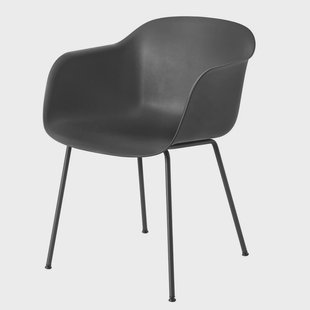 Muuto Fiber chair stoel met armleuningen zwart