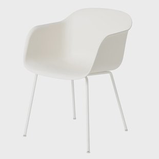 Muuto Fiber chair stoel met armleuningen wit