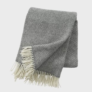 Klippan Yllefabrik Pulse wollen plaid grey (grijs)