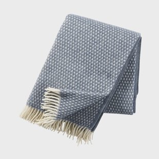 Klippan Yllefabrik Knut wollen plaid blauw