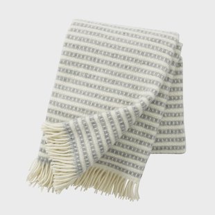 Klippan Yllefabrik Olle wolplaid lichtgrijs