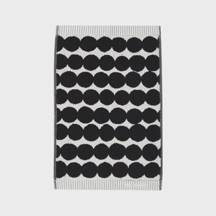 Marimekko Räsymatto handdoek zwart gastendoek 30 x 50 cm.