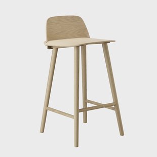 Muuto Nerd barkruk 75 cm eikenhout