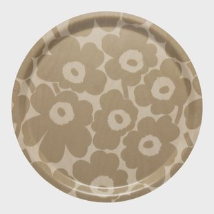 Marimekko Mini Unikko dienblad Lichtbruin-beige