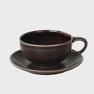 Broste Copenhagen Nordic Coal theekop en schotel 5,8 cm.