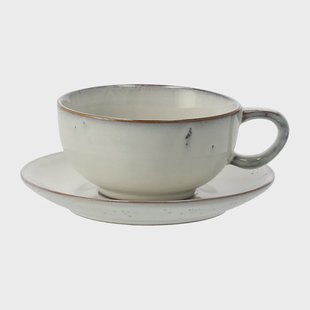 Broste Copenhagen Nordic Sand theekop met schotel 5,8 cm.