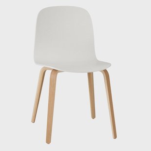 Muuto Visu Chair stoel houten onderstel wit-eiken