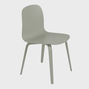 Muuto Visu Chair stoel houten onderstel Dusty green