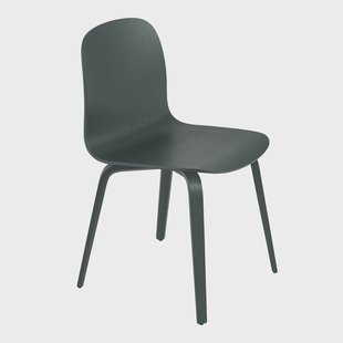 Muuto Visu Chair stoel houten onderstel Dark green