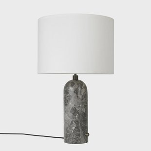 GUBI Gravity S tafellamp grey marble - witte kap