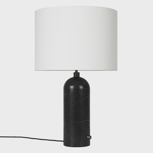 GUBI Gravity L tafellamp black marble + witte kap