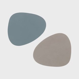 LIND DNA Nupo onderzetter (glazen) keerbaar curve 1 St. lichtblauw-lichtgrijs