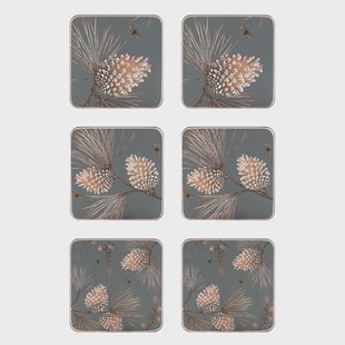 Åry Home Pine Cone onderzetter 6-pack moss grey