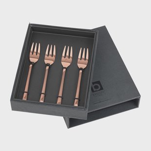 Broste Copenhagen Hune taartvork 4-pack titanium espresso