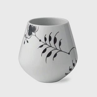 Royal Copenhagen Black Fluted Mega zwart vaas 15 cm.