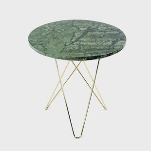 OX Denmarq Tall mini O bijzettafel Ø50 H50, messing onderstel groen marmer OX Denmarq Tall mini O bijzettafel Ø50 H50, messing onderstel groen marmer
