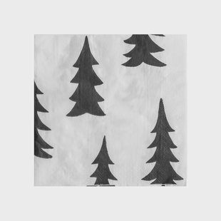 Fine Little Day Gran servet 25-pack zwart-wit