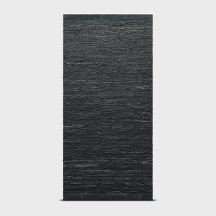 Rug Solid Leather vloerkleed 65 x 135 cm. dark grey (donkergrijs)