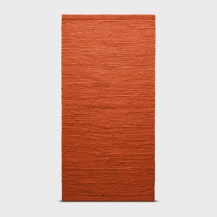 Rug Solid Cotton vloerkleed 75 x 200 cm. Solar orange (oranje)