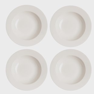 Scandi Living Kalk diep bord 23 cm 4-pak wit