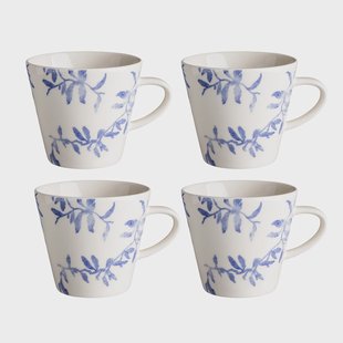 Scandi Living Havspil mok 30 cl 4-pak blauw-wit