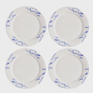 Scandi Living Havspil klein bord 21 cm 4-pak blauw-wit