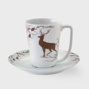 Wik & Walsøe Alveskog kop en schotel 20 cl bruin