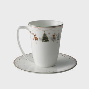 Wik & Walsøe Julemorgen kop en schotel 20 cl. wit Wik & Walsøe Julemorgen kop en schotel 20 cl. wit