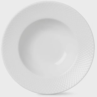 Lyngby Porcelæn Rhombe diep bord wit Ø 24,5 cm