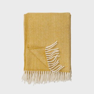 Klippan Yllefabrik Chevron wollen deken Geel