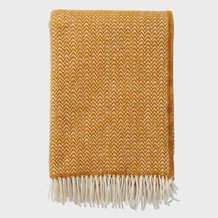 Klippan Yllefabrik Chevron wollen deken Karamel