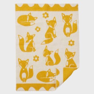 Klippan Yllefabrik Fox kinderdeken saffraan