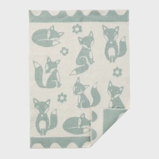 Klippan Yllefabrik Fox kinderdeken lichtblauw