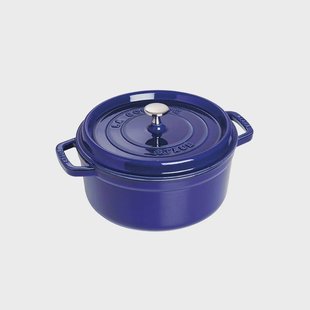 STAUB Staub ronde gietijzeren pan, drie lagen emaille 3,8 l donkerblauw