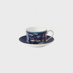 Wedgwood Wonderlust kop met schotel blue pagoda