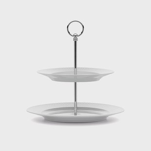 Lyngby Porcelæn Rhombe koekjesschaal Ø 27 cm wit