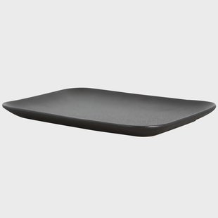 Byon Raw Black rechthoekig bord Zwart
