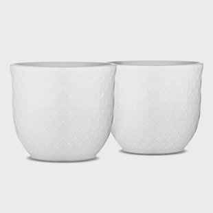 Lyngby Porcelæn Rhombe eierdop, 2-pack wit