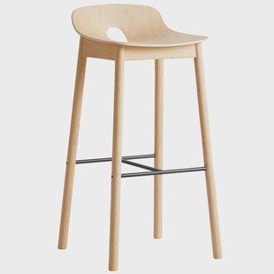 Woud Mono barkruk Witgepigmenteerd eikenhout