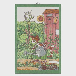 Ekelund Linneväveri Pettson & Findus keukenhanddoek Waterkan